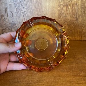 Vintage Fostoria Amber One Coin Ashtray